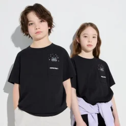 T-Shirts, Bh-Tops & Poloshirts*UNIQLO Kinder Minecraft Ut Bedrucktes T-Shirt Schwarz