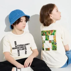 T-Shirts, Bh-Tops & Poloshirts*UNIQLO Kinder Minecraft Ut Bedrucktes T-Shirt Grauweis