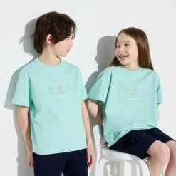 T-Shirts, Bh-Tops & Poloshirts*UNIQLO Kinder Pokemon Ut Bedrucktes T-Shirt Grun