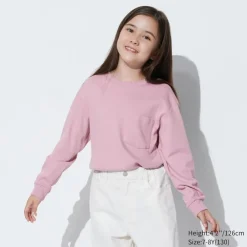 T-Shirts, Bh-Tops & Poloshirts*UNIQLO Kinder Sanftes Velours Langarmshirt
