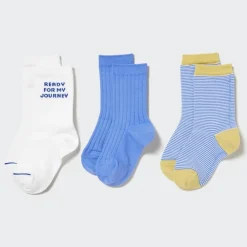 Socken, Strumpfhosen & Leggings*UNIQLO Kinder Socken Mit Logo (3Er-Set) Blau