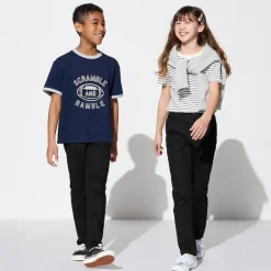 Jeans*UNIQLO Kinder Ultra Stretch Jeans Mit Reisverschluss (Slim Fit) Schwarz