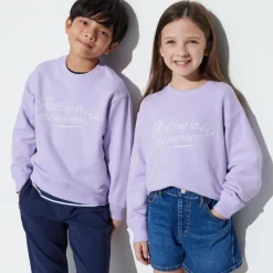 Sweatshirts*UNIQLO Kinder Ultra Stretch Langarmshirt Mit Print Helllila