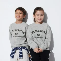 Sweatshirts*UNIQLO Kinder Ultra Stretch Langarmshirt Mit Print Grau