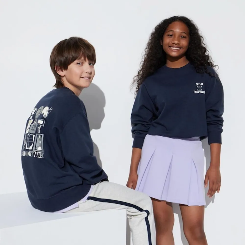 Sweatshirts*UNIQLO Kinder Ultra Stretch Langarmshirt Mit Print Dunkelblau