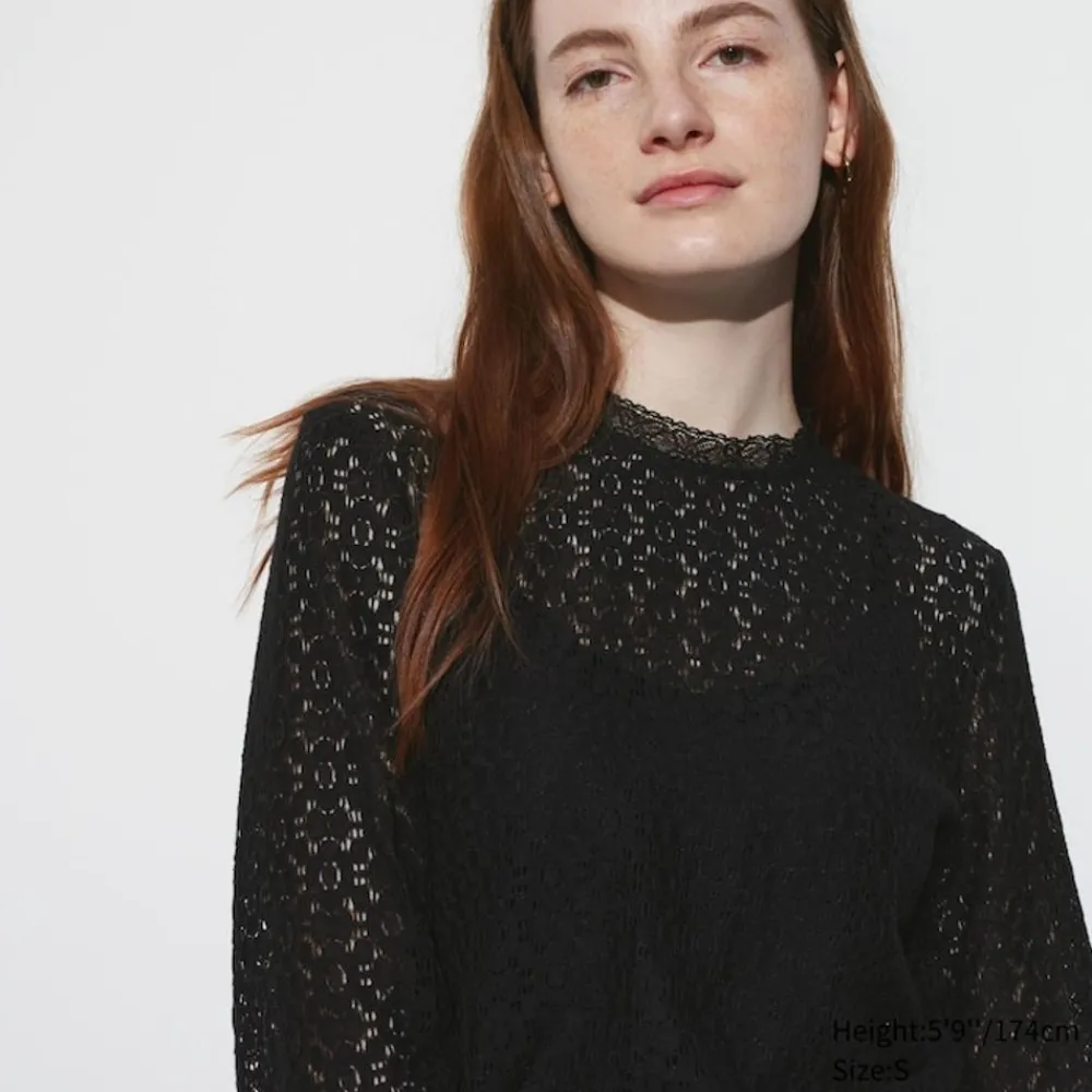 Hemden & Blusen*UNIQLO Langarm Bluse Mit Spitze