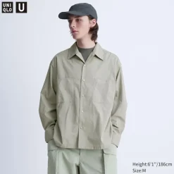 Hemden*UNIQLO Langarm Hemd Mit Offenem Kragen
