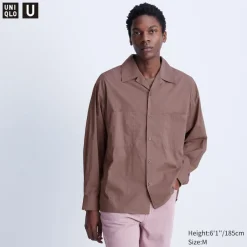Hemden*UNIQLO Langarm Hemd Mit Offenem Kragen