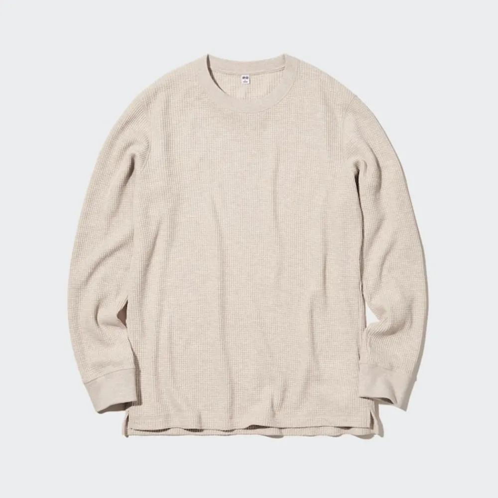 T-Shirts & Oberteile*UNIQLO Langarmshirt In Waffeloptik Beige
