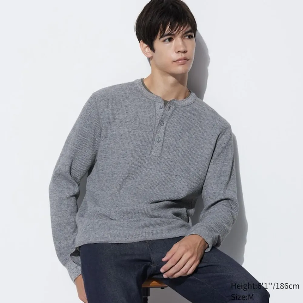 T-Shirts & Oberteile*UNIQLO Langarmshirt (Waffeloptik)