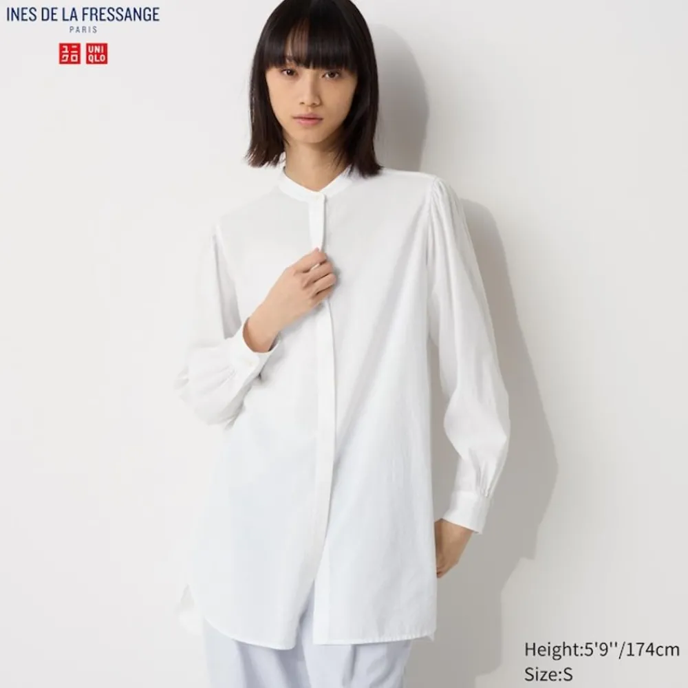 Hemden & Blusen*UNIQLO Lange Seersucker Langarm Bluse