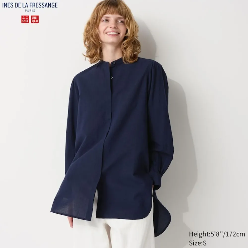 Hemden & Blusen*UNIQLO Lange Seersucker Langarm Bluse