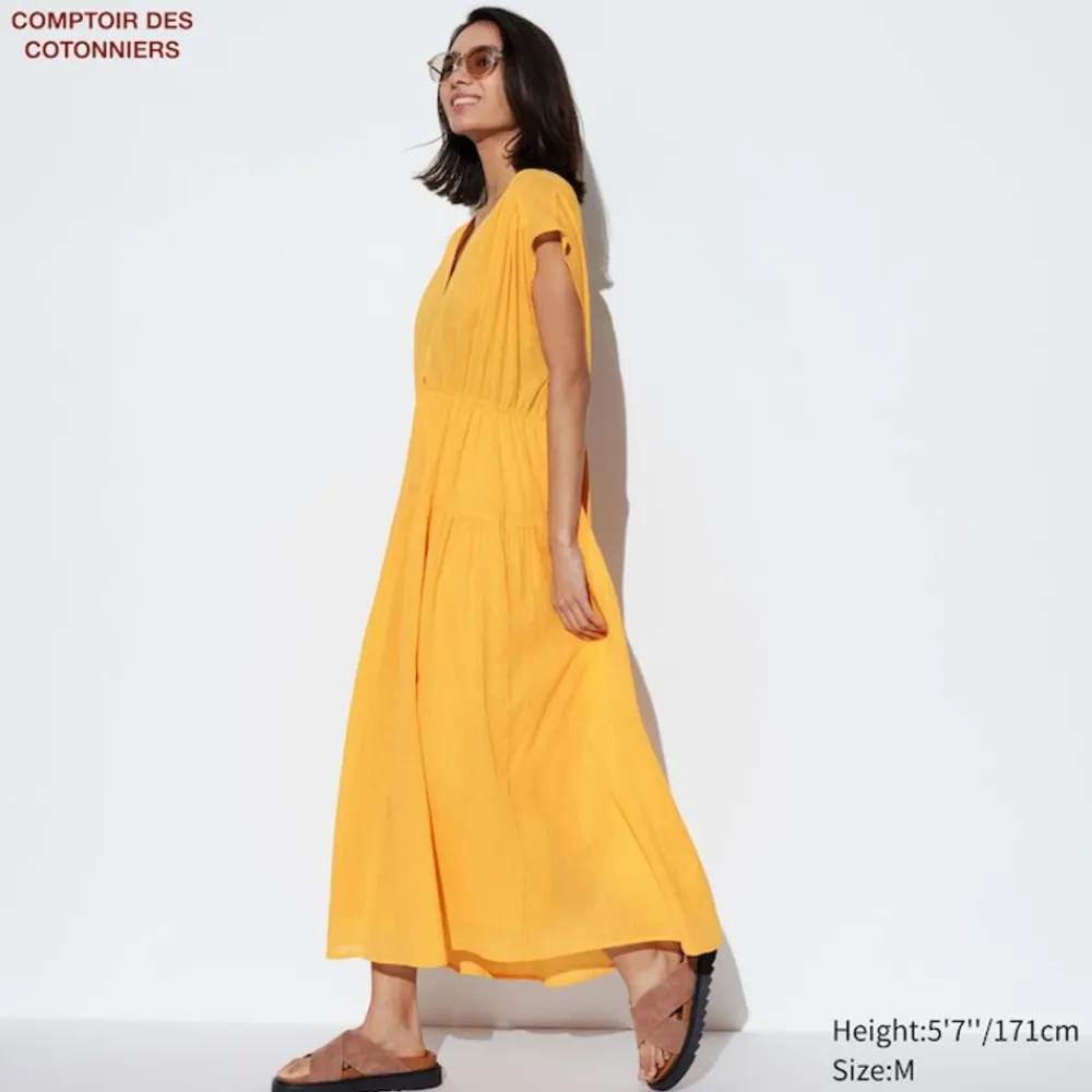 Hemden & Blusen*UNIQLO Langes Transparentes Baumwolle Langarm Kleid