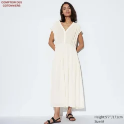 Hemden & Blusen*UNIQLO Langes Transparentes Baumwolle Langarm Kleid