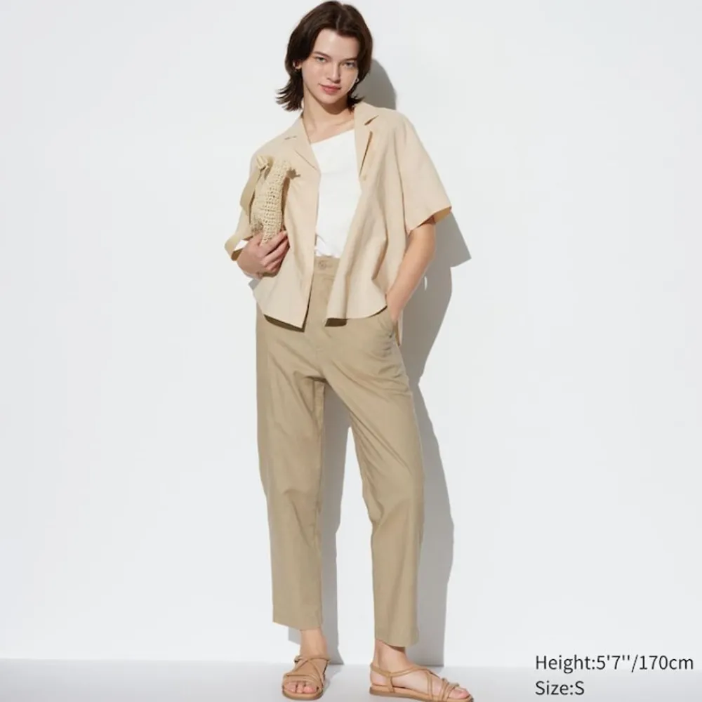 Hosen, Leggings & Jogginghosen*UNIQLO Leinen Baumwolle Hose (Tapered Fit)