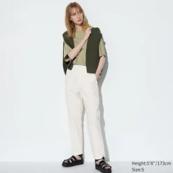 Hosen, Leggings & Jogginghosen*UNIQLO Leinen Baumwolle Hose (Tapered Fit, Lang)