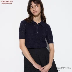 Pullover & Strickjacken*UNIQLO Leinen Baumwolle Pullover Mit Polokragen