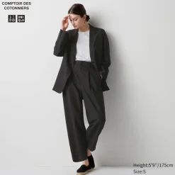 Hosen, Leggings & Jogginghosen*UNIQLO Leinenmix Bundfaltenhose (Tapered Fit)