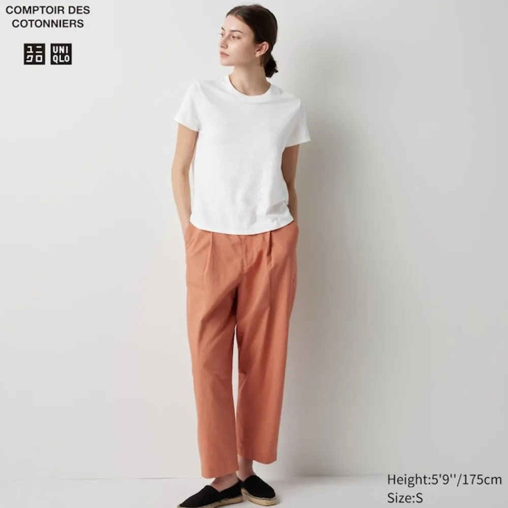 Hosen, Leggings & Jogginghosen*UNIQLO Leinenmix Bundfaltenhose (Tapered Fit)