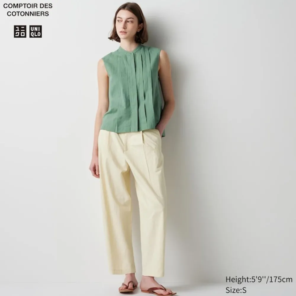 Hosen, Leggings & Jogginghosen*UNIQLO Leinenmix Bundfaltenhose (Tapered Fit)