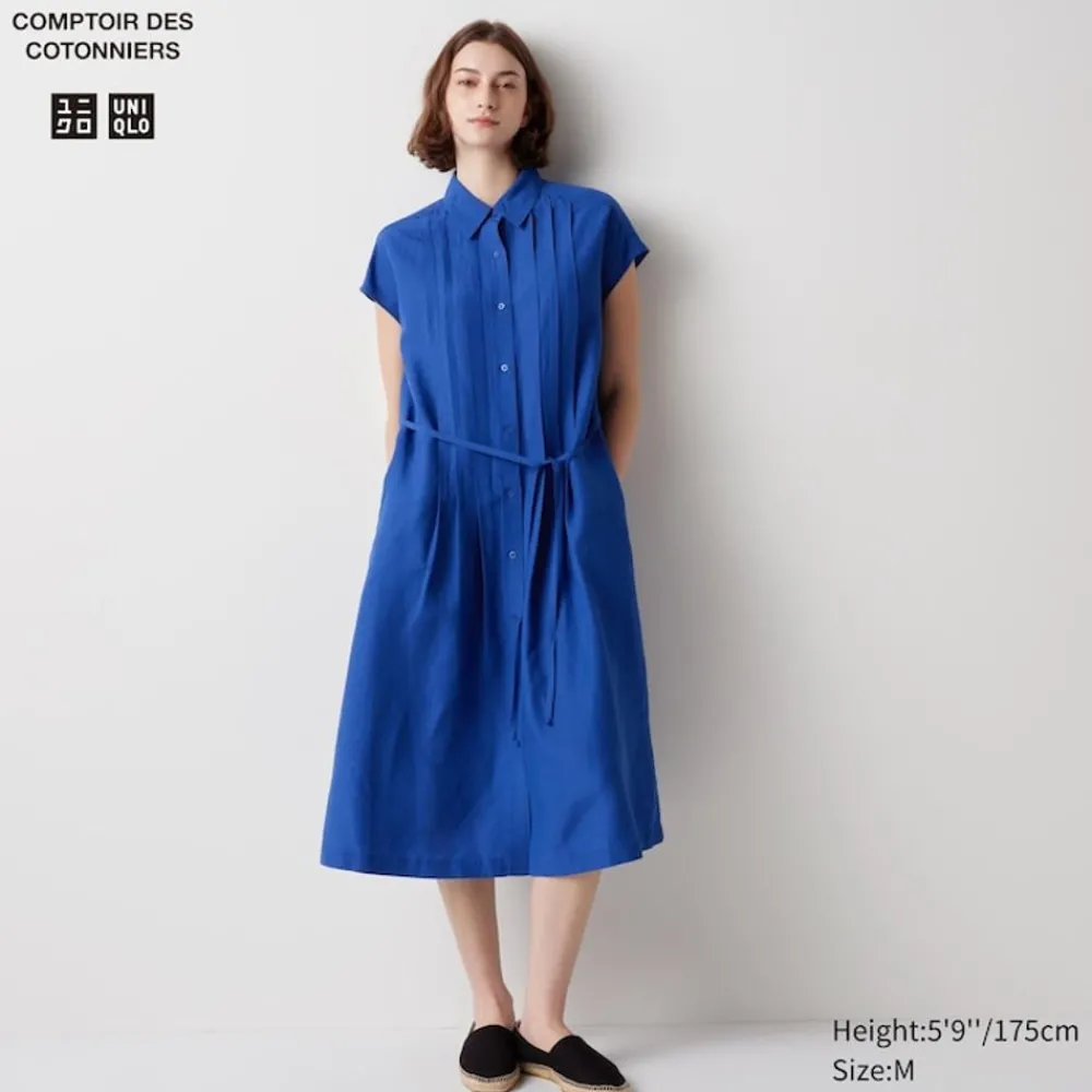 Kleider, Jumpsuits & Overalls*UNIQLO Leinenmix Kurzarm Hemdkleid