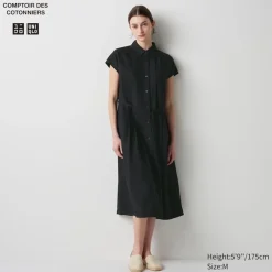 Kleider, Jumpsuits & Overalls*UNIQLO Leinenmix Kurzarm Hemdkleid