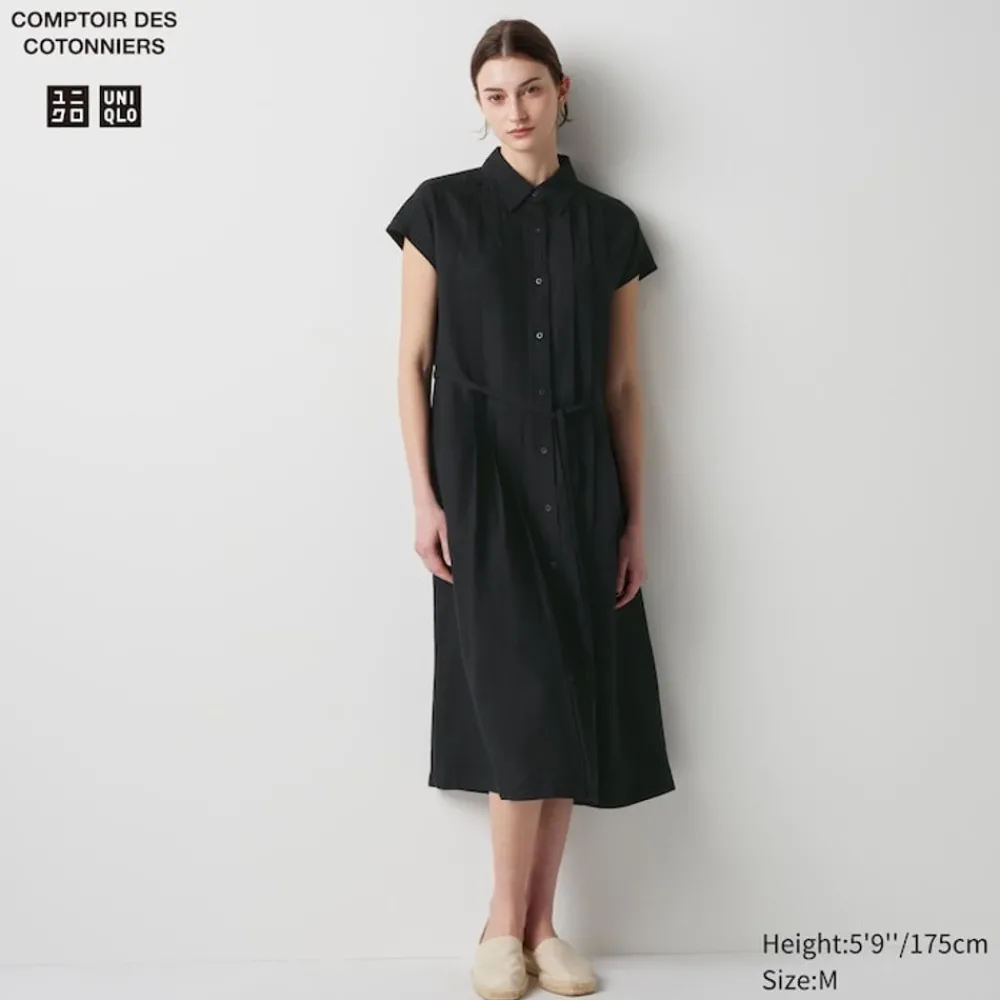 Kleider, Jumpsuits & Overalls*UNIQLO Leinenmix Kurzarm Hemdkleid