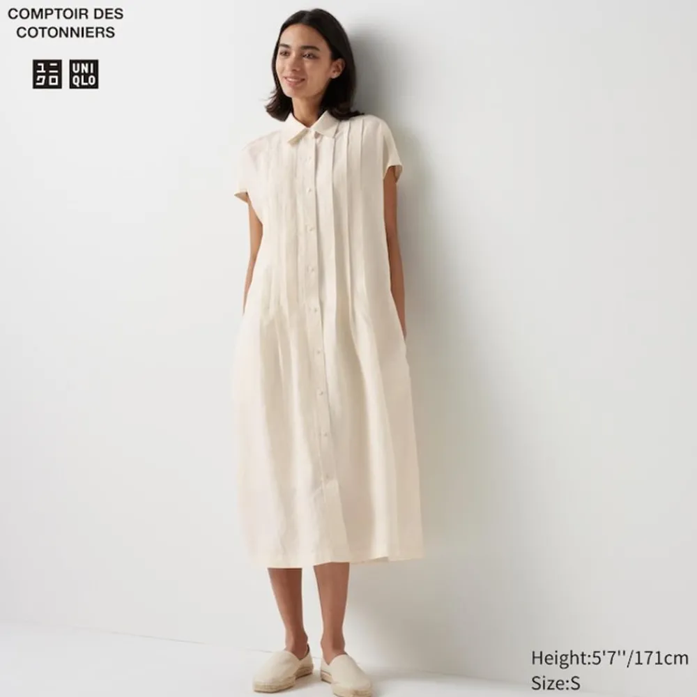 Kleider, Jumpsuits & Overalls*UNIQLO Leinenmix Kurzarm Hemdkleid