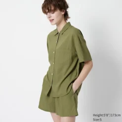 Loungewear & Pyjamas*UNIQLO Leinenmix Kurzarm Pyjama