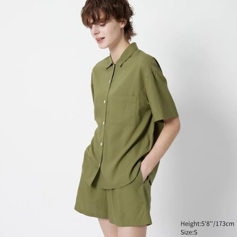 Loungewear & Pyjamas*UNIQLO Leinenmix Kurzarm Pyjama