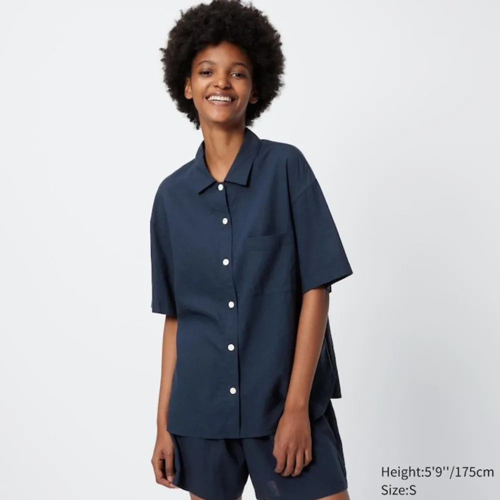 Loungewear & Pyjamas*UNIQLO Leinenmix Kurzarm Pyjama