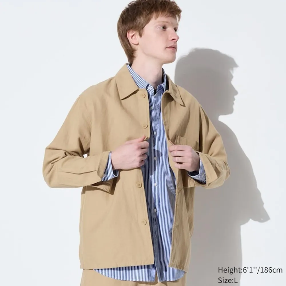 Mäntel, Jacken, Parka & Westen*UNIQLO Leinenmix Langarm Hemd