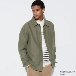 Hemdjacken & Shirtjacken*UNIQLO Leinenmix Langarm Hemd