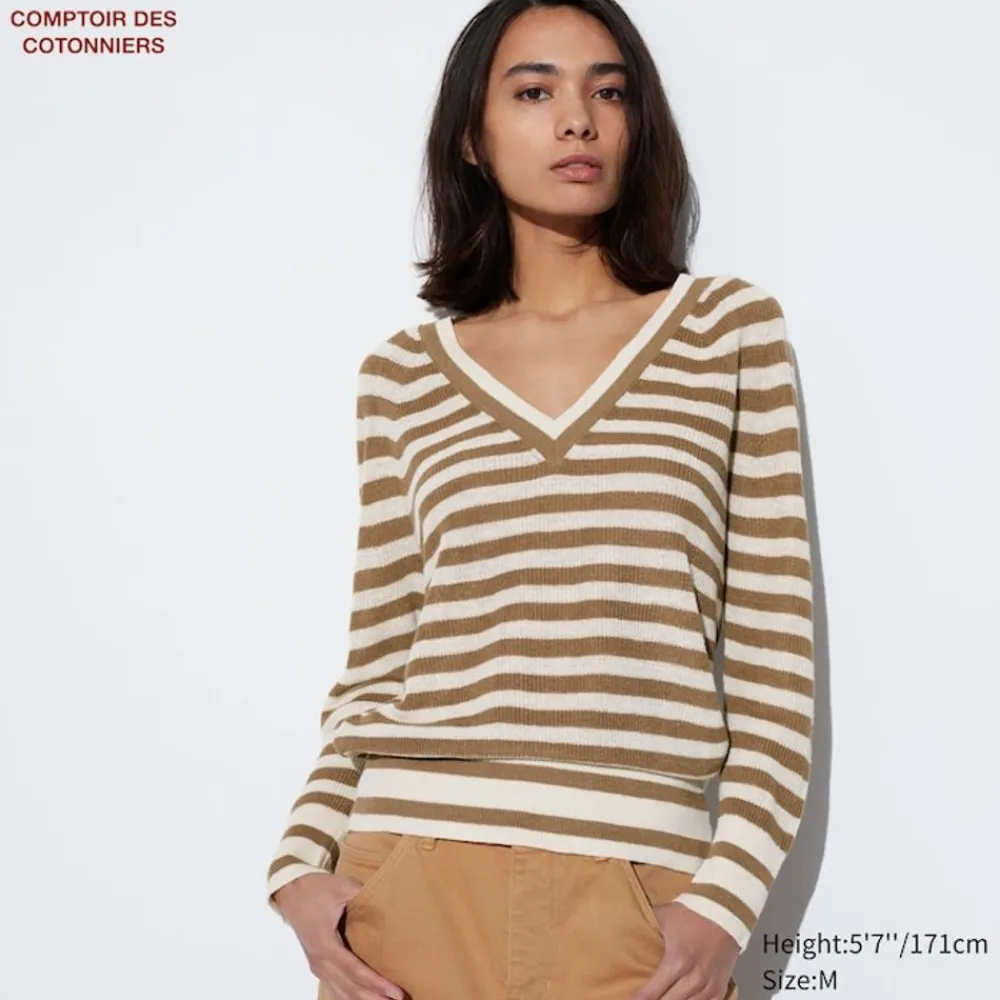 Pullover & Strickjacken*UNIQLO Leinen Pullover Mit V-Ausschnitt