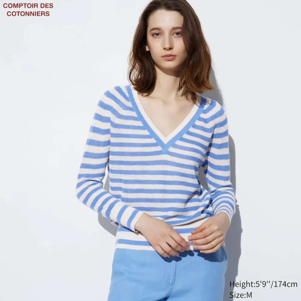 Pullover & Strickjacken*UNIQLO Leinen Pullover Mit V-Ausschnitt