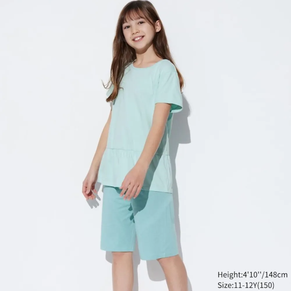 Airism Kuhlender Komfort*UNIQLO Madchen Airism Baumwolle Kurzarm Lounge Set