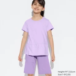 Airism Kuhlender Komfort*UNIQLO Madchen Airism Baumwolle Kurzarm Lounge Set