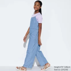 Kleider & Jumpsuits*UNIQLO Madchen Chambray Jumpsuit Blau