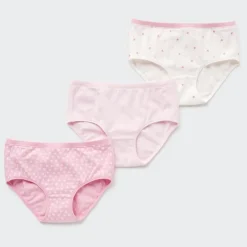Bhs & Unterwäsche*UNIQLO Madchen Gemusterter Slip Mit Niedrigem Bund (3Er-Set) Pink