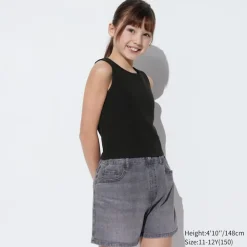 Bhs & Unterwäsche*UNIQLO Madchen Geripptes Airism Baumwolle Bh-Tanktop