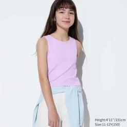 Bhs & Unterwäsche*UNIQLO Madchen Geripptes Airism Baumwolle Bh-Tanktop