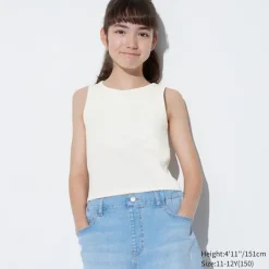Bhs & Unterwäsche*UNIQLO Madchen Geripptes Airism Baumwolle Bh-Tanktop