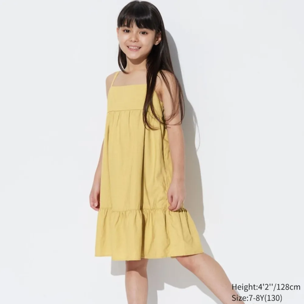 Naturlich Feines Leinen*UNIQLO Madchen Leinenmix Tragerkleid