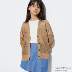 Strickpullover & Cardigans*UNIQLO Madchen Mesh Strickjacke Mit V-Ausschnitt (Maschinenwaschbar)