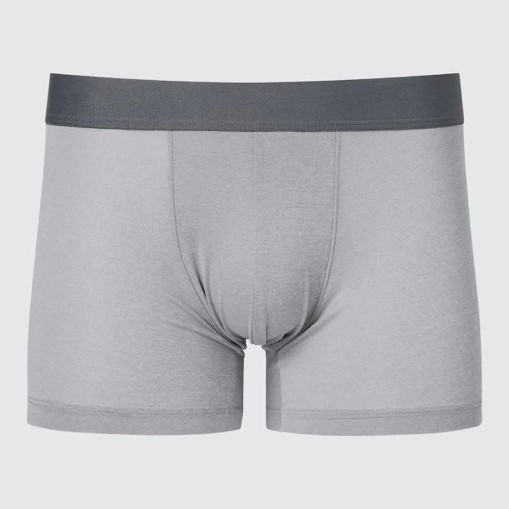 Unterwäsche*UNIQLO Melierte Airism Unterhose Mit Niedrigem Bund Hellgrau