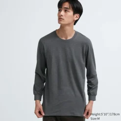 T-Shirts & Oberteile*UNIQLO Meliertes Heattech Extra Warm Baumwolle Thermo Langarmshirt