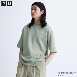 T-Shirts & Oberteile*UNIQLO Oversized Airism Baumwolle Halbarm T-Shirt