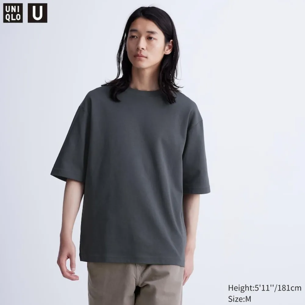 T-Shirts & Oberteile*UNIQLO Oversized Airism Baumwolle Halbarm T-Shirt