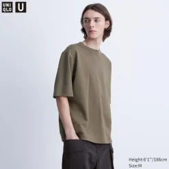 T-Shirts & Oberteile*UNIQLO Oversized Airism Baumwolle Halbarm T-Shirt