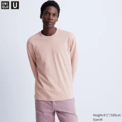 T-Shirts & Oberteile*UNIQLO Oversized Airism Baumwolle Langarmshirt